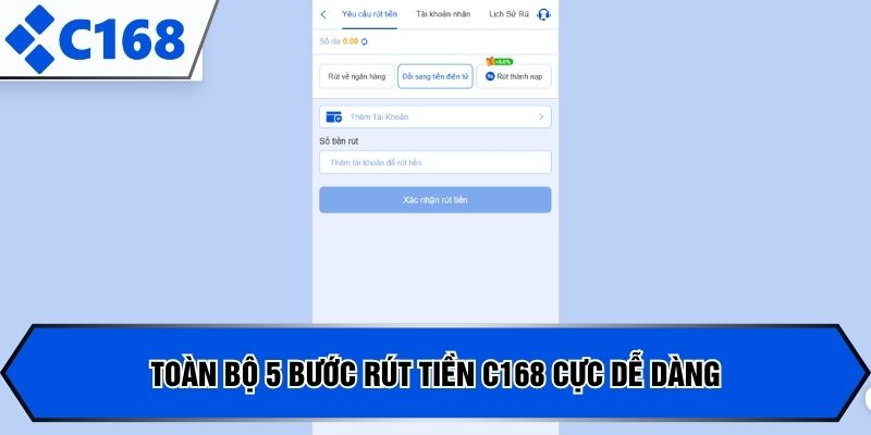 Toàn bộ 5 bước rút tiền C168 cực dễ dàng